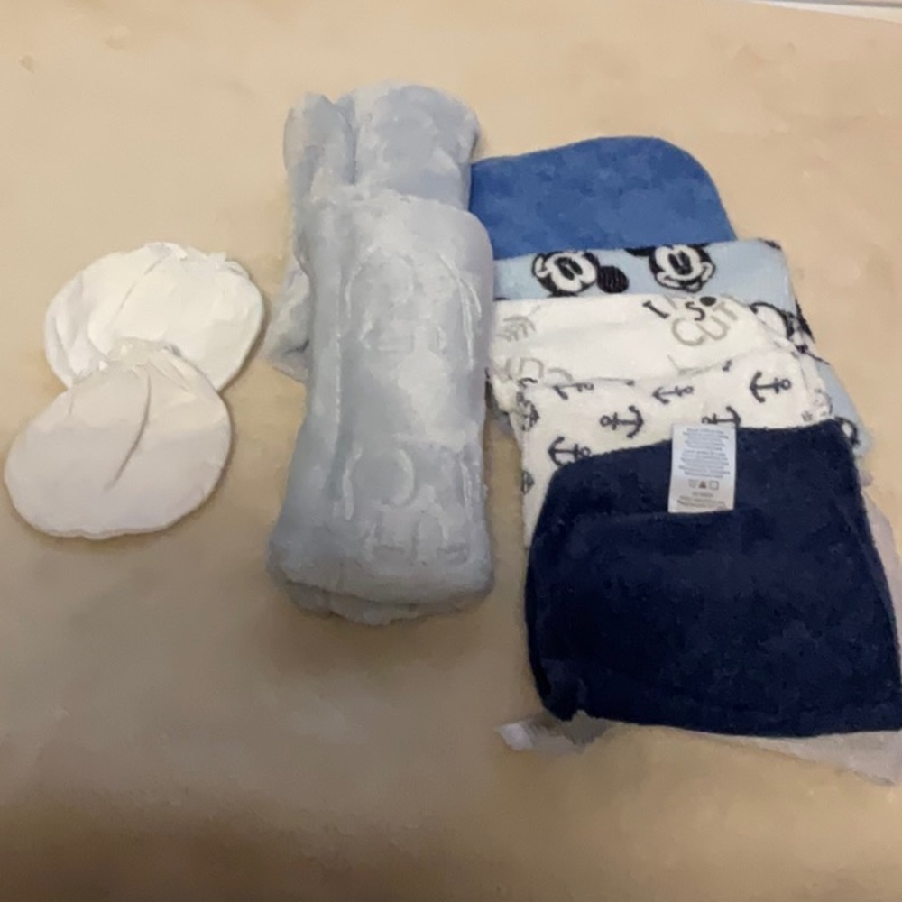 Cozy Gray and Blue Kids Mittens